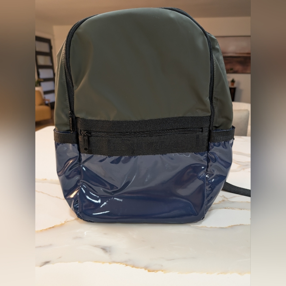 LeSportsac Two-Tone Olive and Navy Backpack